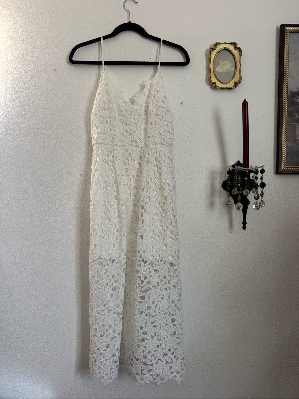 ASTR The white label White Lace A-Line Spaghetti-Strap Maxi Dress